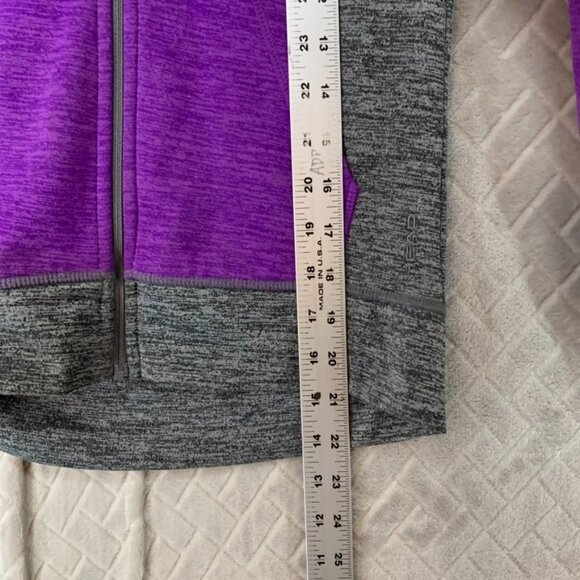 And1 Head Womens Small Hoodie Sweatshirt Gray Purple Fleece Full Zip Athletic - Picture 8 of 15